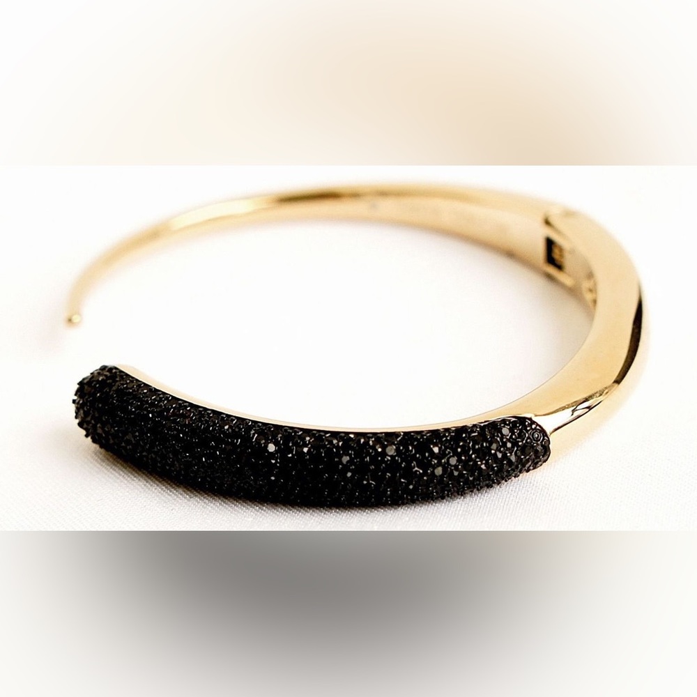 Michael Kors MKJ4042 Gold-Tone Black Crystal Hinge Bracelet
